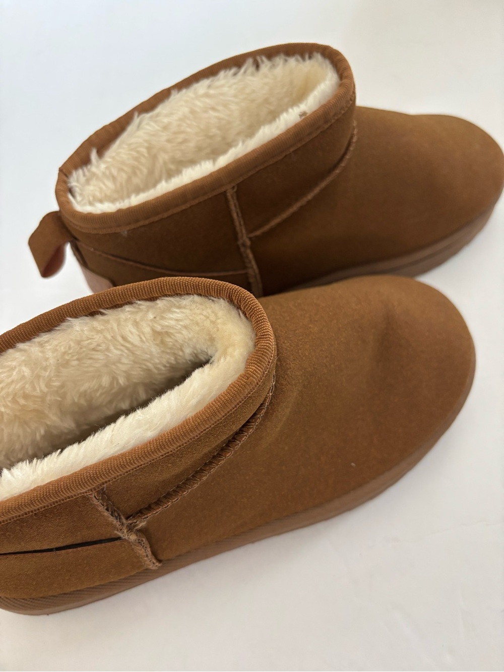 Sport Best Fashion Sherpa Lined Brown Ankle Booties - Women's Cozy Slip-On
